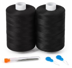 ilauke 2 Black Sewing Thread – Spools of 1000 Yard 1000 yards,