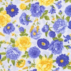 Timeless Treasures Angelica Floral Rose Cotton Fabric By Half Yard C6600-POWDER