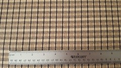 Vintage Onyx BTY Faye Burgos Marcus Brothers Taupe Beige Black Gray Ecru Plaid