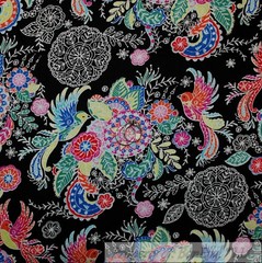 BonEful Fabric FQ Cotton Quilt White Winter Xmas Tree Forest Gold Metallic BOHO