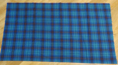 Wool Blend Fabric BLUE GREEN BLACK PLAID 62″ WIDE 1.5 YARDS LONG
