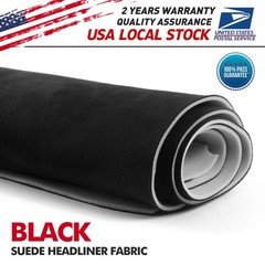 Black Suede Headliner wrap Interior Material for Car/Truck Roof Replace 98″x60″