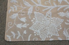Crewel Embroidered Jute Linen Tree of Life Fabric Upholstery 24″ x 34″