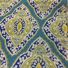 Ottertex Green Turquoise Medallion Flowers Waterproof Canvas Fabric BTY #21