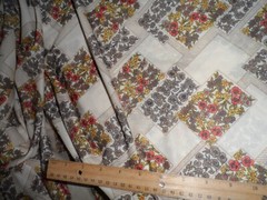 Beige Brown Printed Silky Polyester Stretchy Apparel Fabric 3Yds x62″ Dress