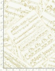 Sheet Music Gold Accent Fabric By the Yard Cotton Timeless Treasures CM8526