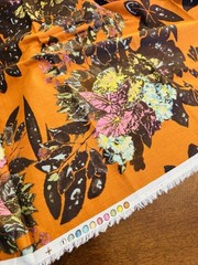 GORGEOUS vintage COLEUS lightweight cotton blend Fabric 2.5 YDS 57″ W Copper