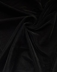 BLACK Plush Triple Velvet Fabric Drapery clothing home decor 45″ wide per yard