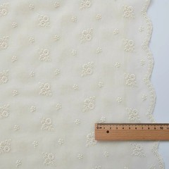 60s Cotton Embroidered Eyelet Lace Fabric 135-145cm Dress Shirt Kids Craft