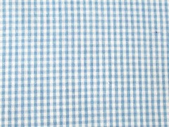 VTG 26X27 BABY BLUE 1/8″ GINGHAM CHECK COTTON BLEND FABRIC QUILT CRAFT DOLL