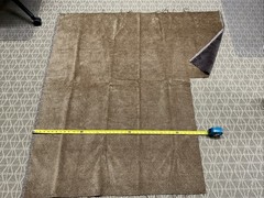 Designer Fabric Remnant Golden Brown With Chocolate Dots 41” X 56” SeeBoth Sides