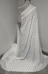 White W/Clear Sequins Embroidery Cotton fabric 50” Width Sold By The Yard