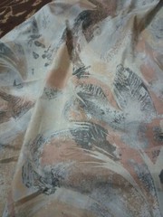 Lightweight Woven Fabric 45” Wide Beige Abstract Whimsical Print Cottonblend BTY