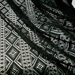 BLACK DIAMOND STRIPE LACE FABRIC 54″ BY THE YARD GOTHIC GEOMETRIC LACE