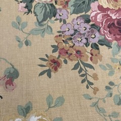 Cabbage Rose 90s Upholstery Interior Fabric Gold Oversized Victorian Per Yard