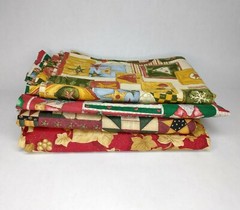 Christmas Fabric Lot 4 Prints Scrap Craft Fabrics 1 Pound 3 Oz.