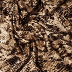 GLOSSY SCALES BROWN TAN SNAKE PYTHON STRETCH SPANDEX FABRIC 58″ BY THE YARD