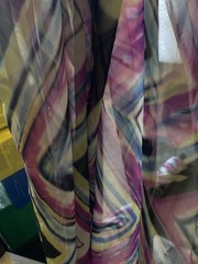 Multicolor black Fuchsia blue yellow chiffon abstract Fabric By Yard 58″ wide