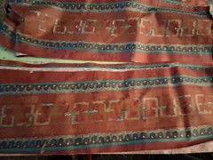 Burgundy And Blue Floral Polished Cotton Fabric 100″ X 8″(4 Pieces)