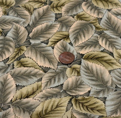 Tonal Blues & Greens * Packed Leaves * 100% Cotton * 8″ x 22″* Unbranded Remnant