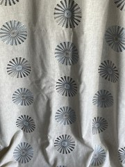Essante Kobe 5 Yards Embroidered Curtain, Home Decor Circles Pattern Fabric