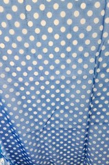 Blue & White Sheer Polka Dot Fabric 47″ X 110″ Long Synthetic Fiber 3 Yards