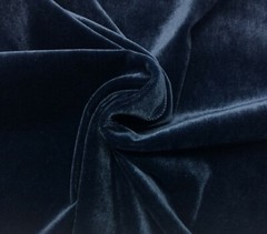 KRAVET PLUSH MOHAIR INDIGO BLUE WOOL VELVET FURNITURE DRAPERY FABRIC BTY 55″W