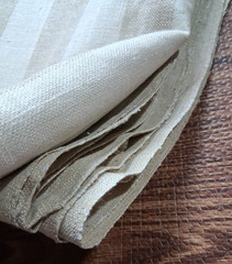 Beige ivory striped Fabric 49×162″