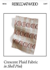 2 yds Rebecca Atwood INDOOR OUTDOOR Uphol Fabric- Crescent Plaid / Shell Pink