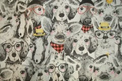 One Yd 3 Wishes Fabric Fancy Farm Animals w/ Glasses Quilt Craft 44″ x 36″ BTY