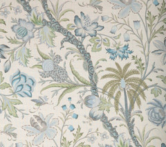 COWTAN & TOUT CURTAIN FABRIC DESIGN Arabella 3.5 METRES SKY/FERN LINEN BLEND