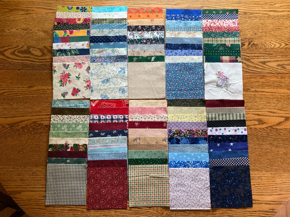 Lot 300, 5″ x 5″ Fabric Squares Precut Quilt Blocks 3 of Each All Pictured (1)