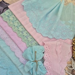 Fabrics for dolls and teddy. Hand-dyed fabrics for doll clothes. Textured cotton