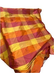 Dupioni Stripes 100% Silk Fabric 54″ Wide, (502 )Sold By Yard Orange/pink/yellow