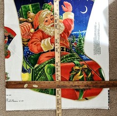 Cranston VIP Santa Jumbo Christmas Stocking Panel Cut & Sew 30” Laurie Cook