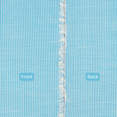 Blue White Pinstripe Cotton Slub Fabric: Woven Yarn-Dyed Material – 58 inch