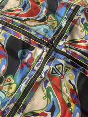 Italian Deadstock 100% Silk Twill Fabric Panel 22”x44” Emilio Pucci Logo