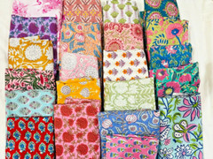 Indian Hand Block Print Scrap, Floral Cotton Fabric,Scraps Bundle, Fat Quarter