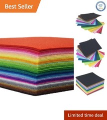 Durable 1mm Thick Felt Fabric Sheets – 42 Assorted Colors for Crafters