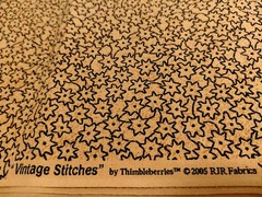 Vintage Stitches By Thimbleberries Quilt Cotton Fabric Golden Brown Star 2ydx44″