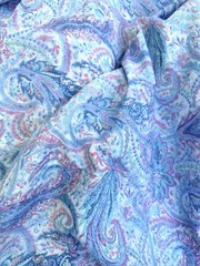 Marcus Brothers Vintage Blue Aqua Pink Paisley Cotton Fabric 45”x 2.55 yds (92”)