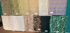 FQs 1/2 yds pieces green florals leaf plaid geometric cotton craft quilt Fabric