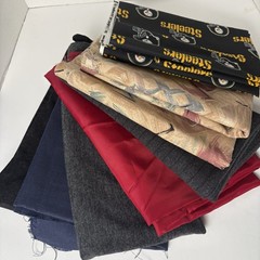 3lb-7oz Fabric Remnants & Craps Lot Mixed Destash, Silk, Cotton, Stretch Knit