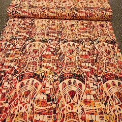 Luau BTY Banyan Batiks Oranges Black Geometric