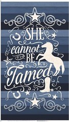23″ Fabric Panel – Timeless Treasures She Cannot Be Tamed Western Cowgirl Blue