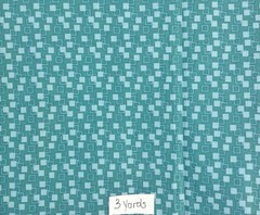 Vintage Lot of 2 Pieces Aqua Green Print Sewing Fabric 7 Yards Total