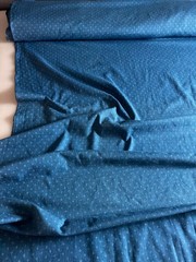 Japanese Cotton Fabric Deep Petrol Blue Textured Cross Pattern 42″W -By The Yard