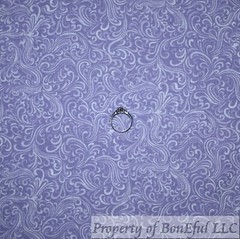 BonEFul FQ Cotton Quilt Dark Purple Tonal Swirl Scroll Girl Calico Pattern Print