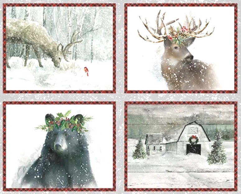 3 Wishes – Dreamy Farmhouse Christmas 36″ Quilting Fabric Panel With Deer 🦌