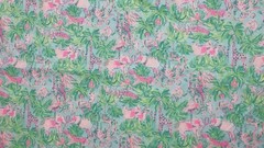 Lilly Pulitzer Dobby Cotton Fabric Seasalt Blue On Parade 36″ X 57″